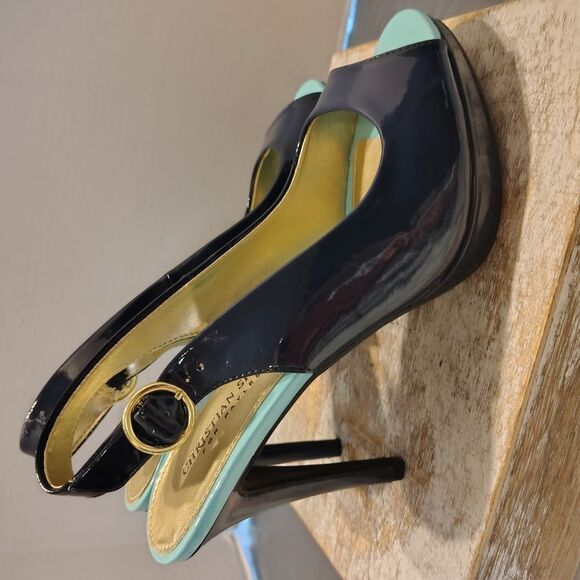 Christian Siriano Black and Green Stiletto Heels - Picture 3 of 4